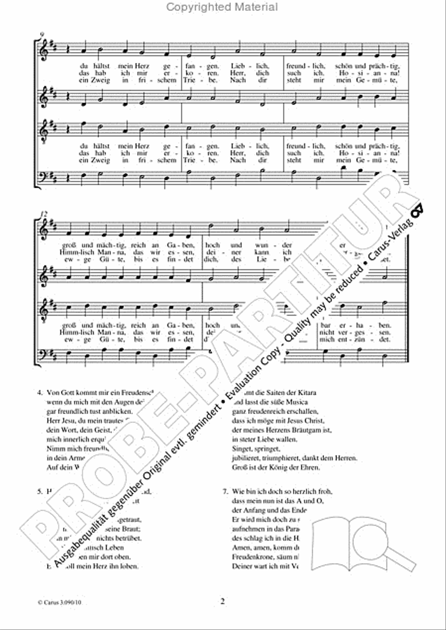 How brightly beams the morning star (Wie schon leuchtet der Morgenstern) 4-Part scores gallery preview page 3