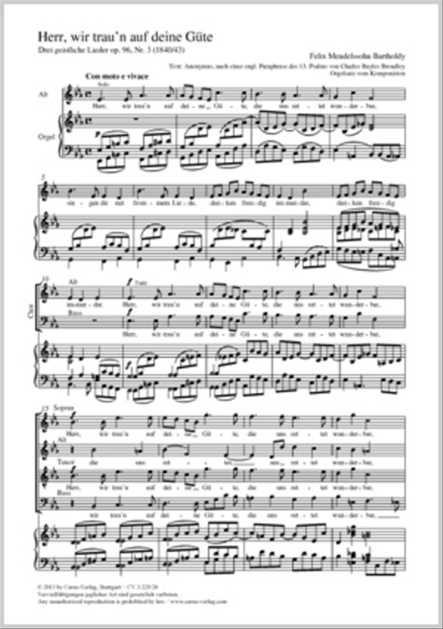 Herr, wir trau'n auf deine Gute 4-Part scores gallery preview page 1