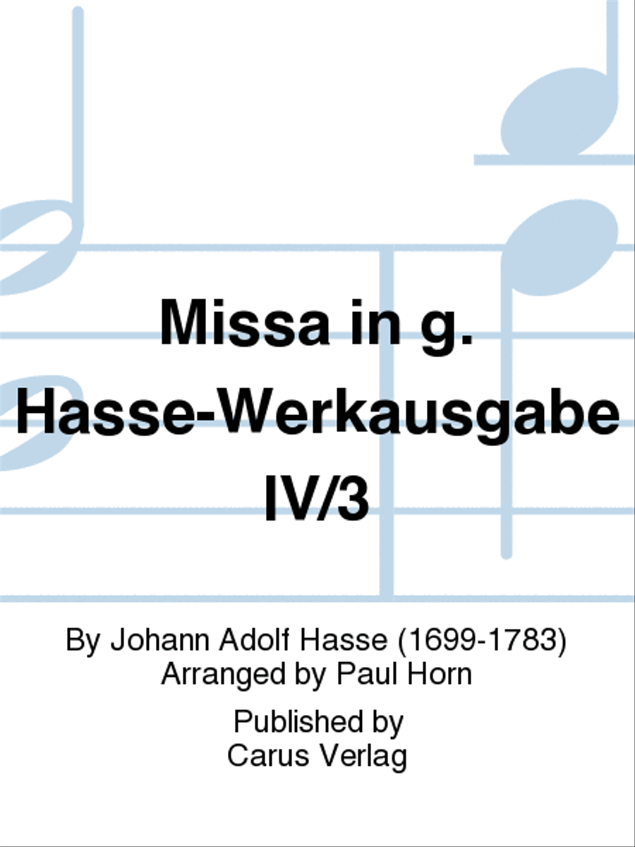 Missa in g. Hasse-Werkausgabe IV/3 4-Part scores gallery preview page 1
