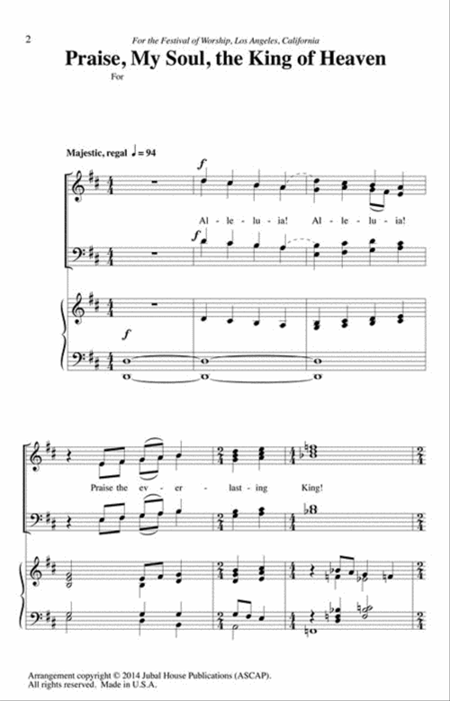 Praise, My Soul, the King of Heaven Choir scores gallery preview page 2