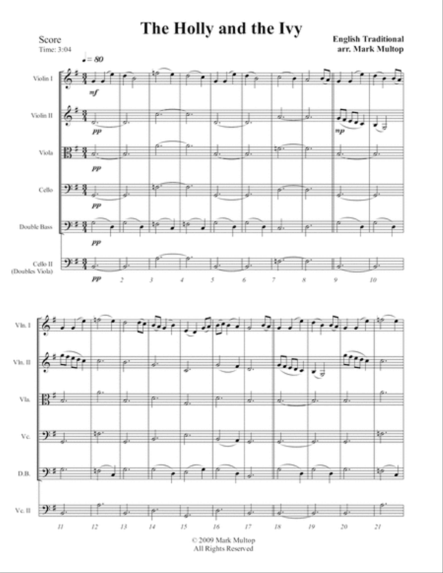 The Holly and the Ivy String Quartet scores gallery preview page 6