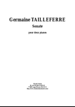 Germaine Tailleferre Sonata for two pianos