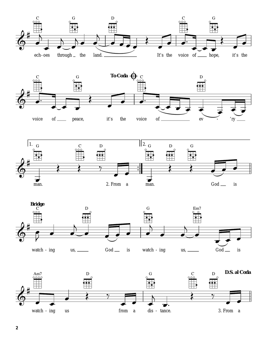 From A Distance From A Distance Ukulele scores gallery preview page 2