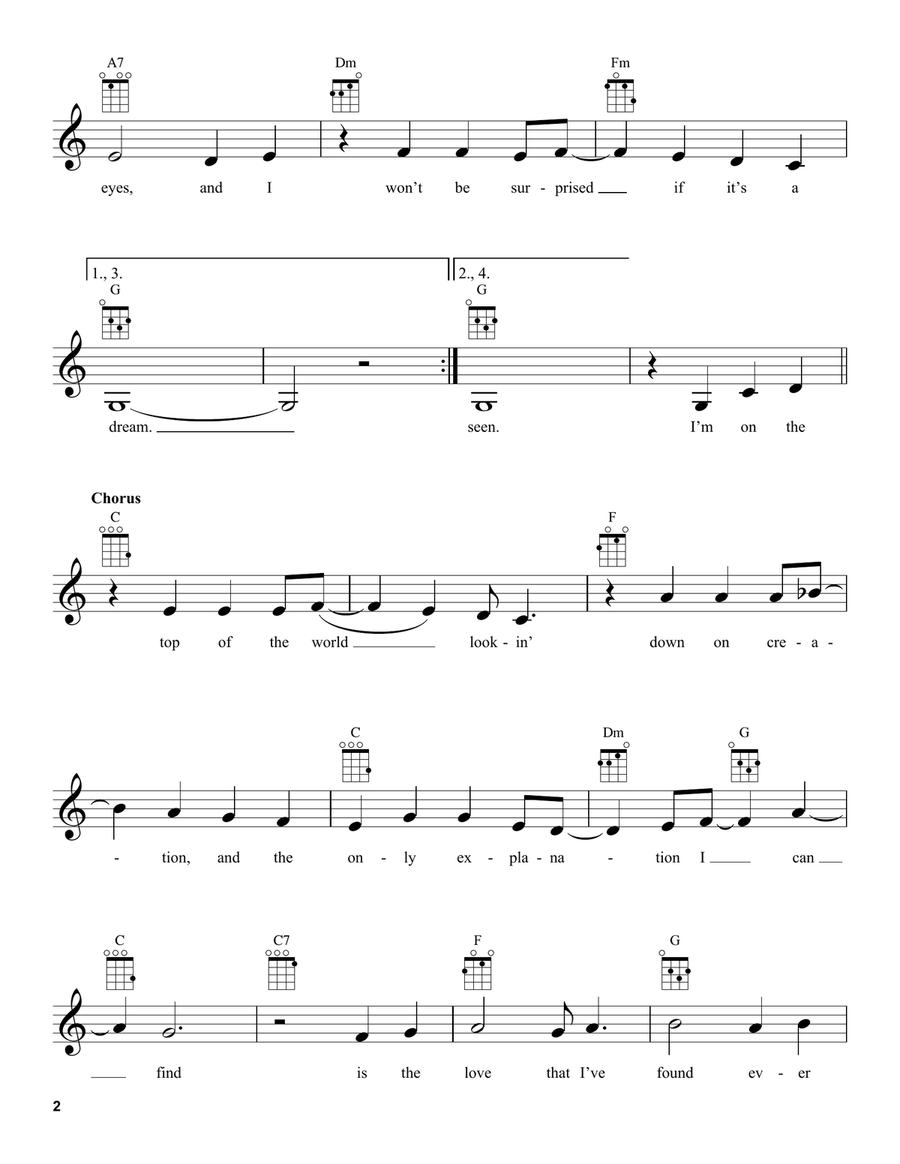 Top Of The World Top Of The World Ukulele scores gallery preview page 2