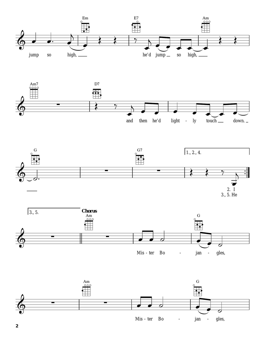 Mr. Bojangles Mr. Bojangles Ukulele scores gallery preview page 2