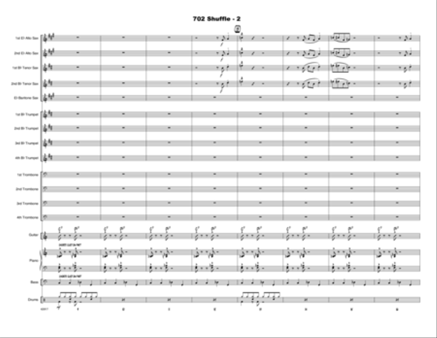 702 Shuffle - Conductor Score (Full Score) Jazz Ensemble scores gallery preview page 3