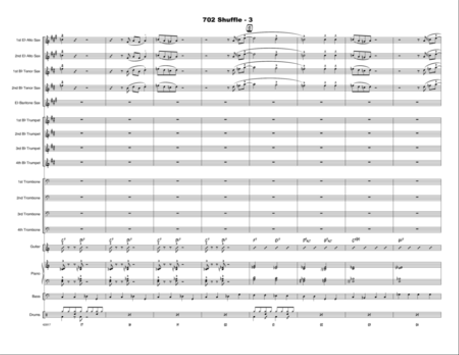 702 Shuffle - Conductor Score (Full Score) Jazz Ensemble scores gallery preview page 4
