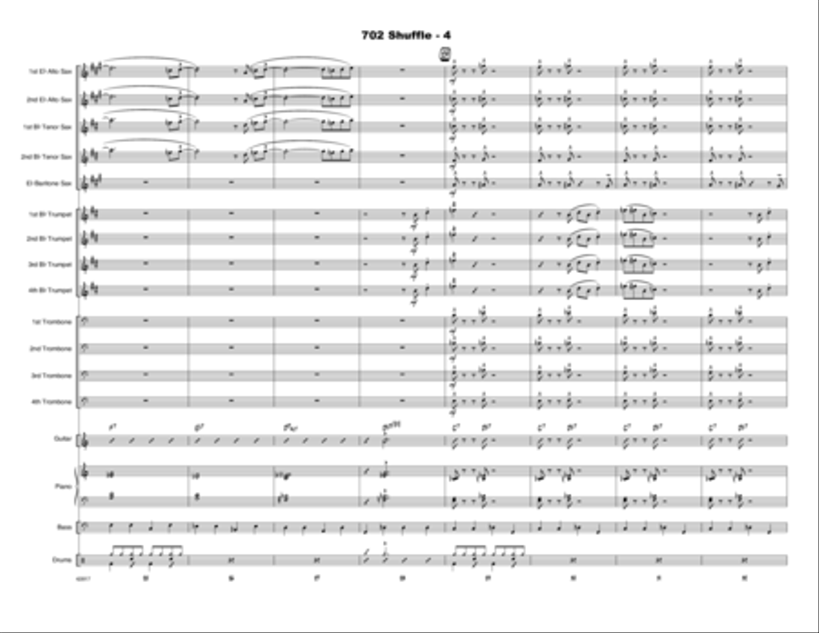 702 Shuffle - Conductor Score (Full Score) Jazz Ensemble scores gallery preview page 5