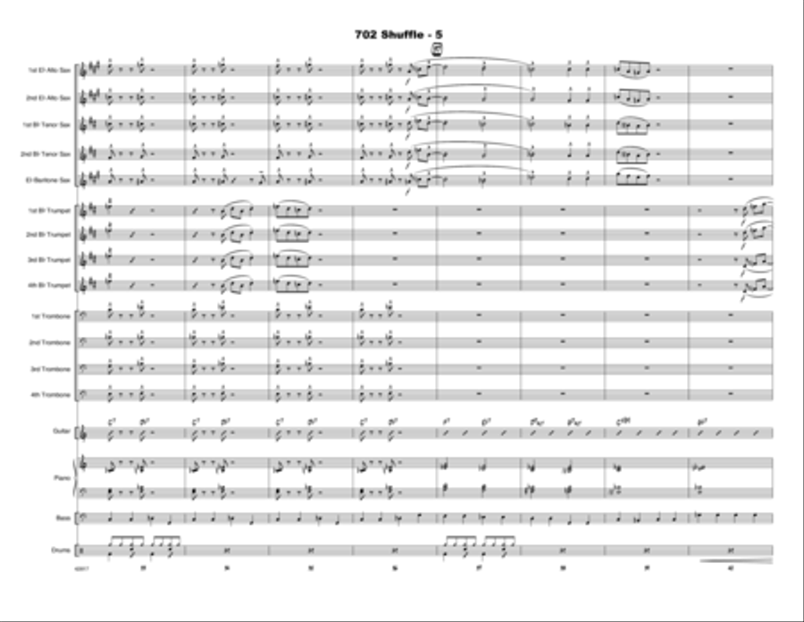 702 Shuffle - Conductor Score (Full Score) Jazz Ensemble scores gallery preview page 6