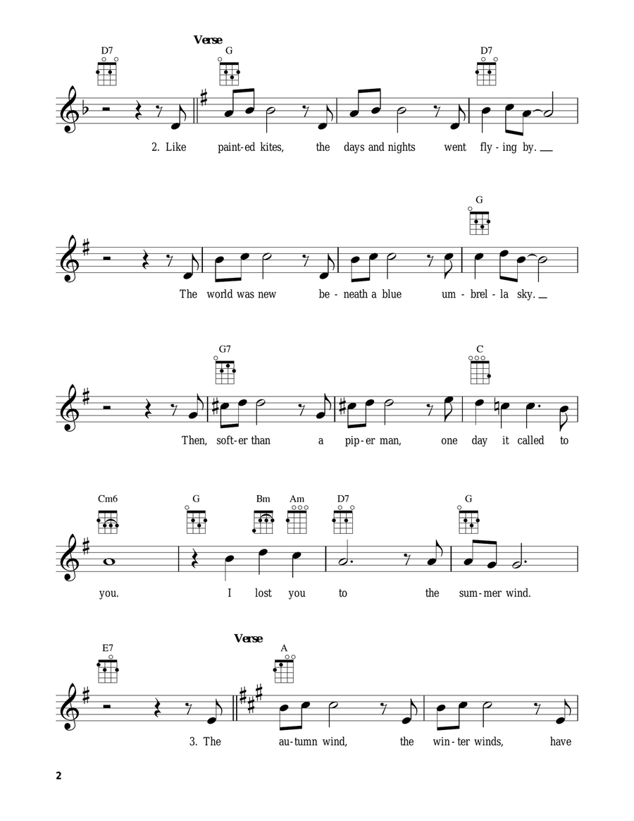 Summer Wind Summer Wind Ukulele scores gallery preview page 2