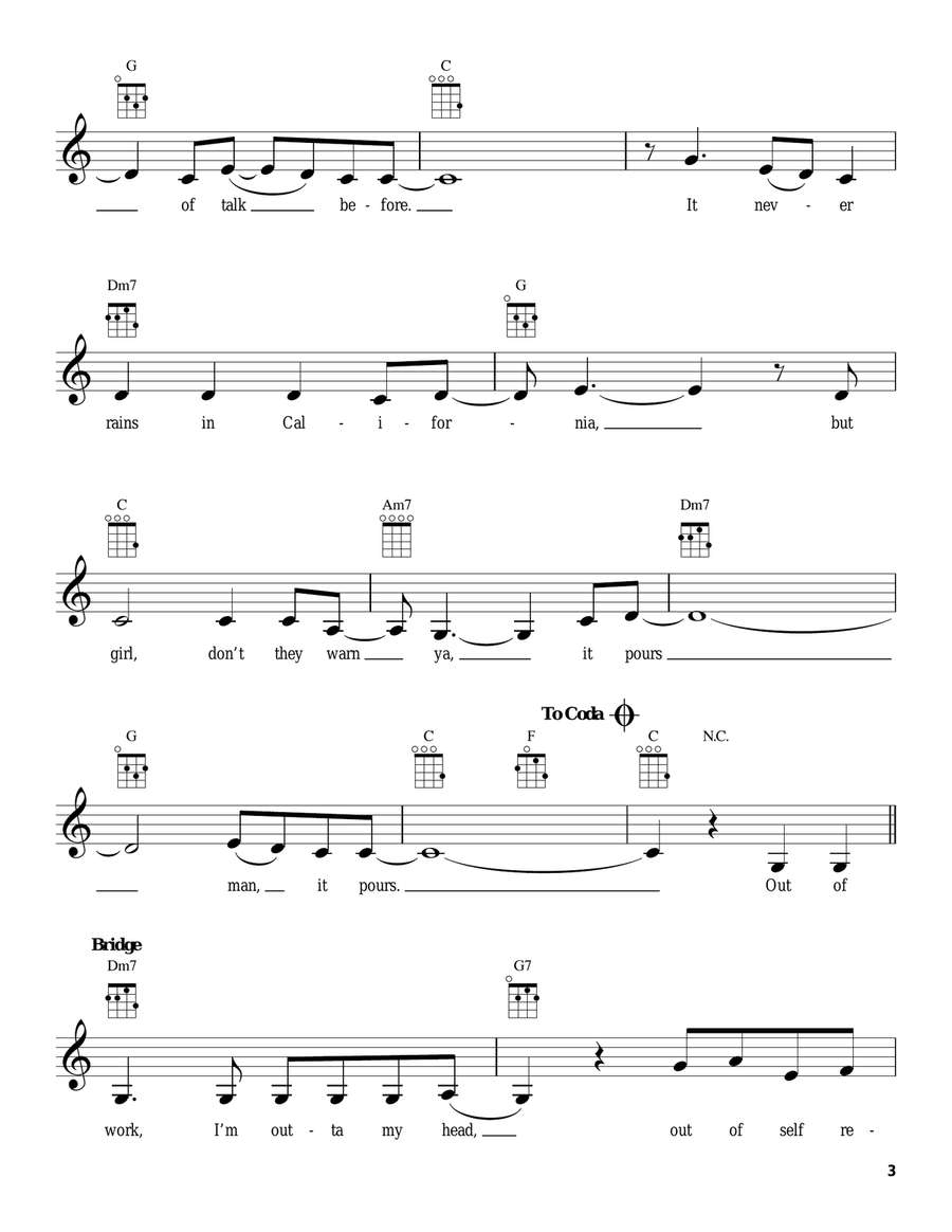 It Never Rains In Southern California Ukulele scores gallery preview page 3