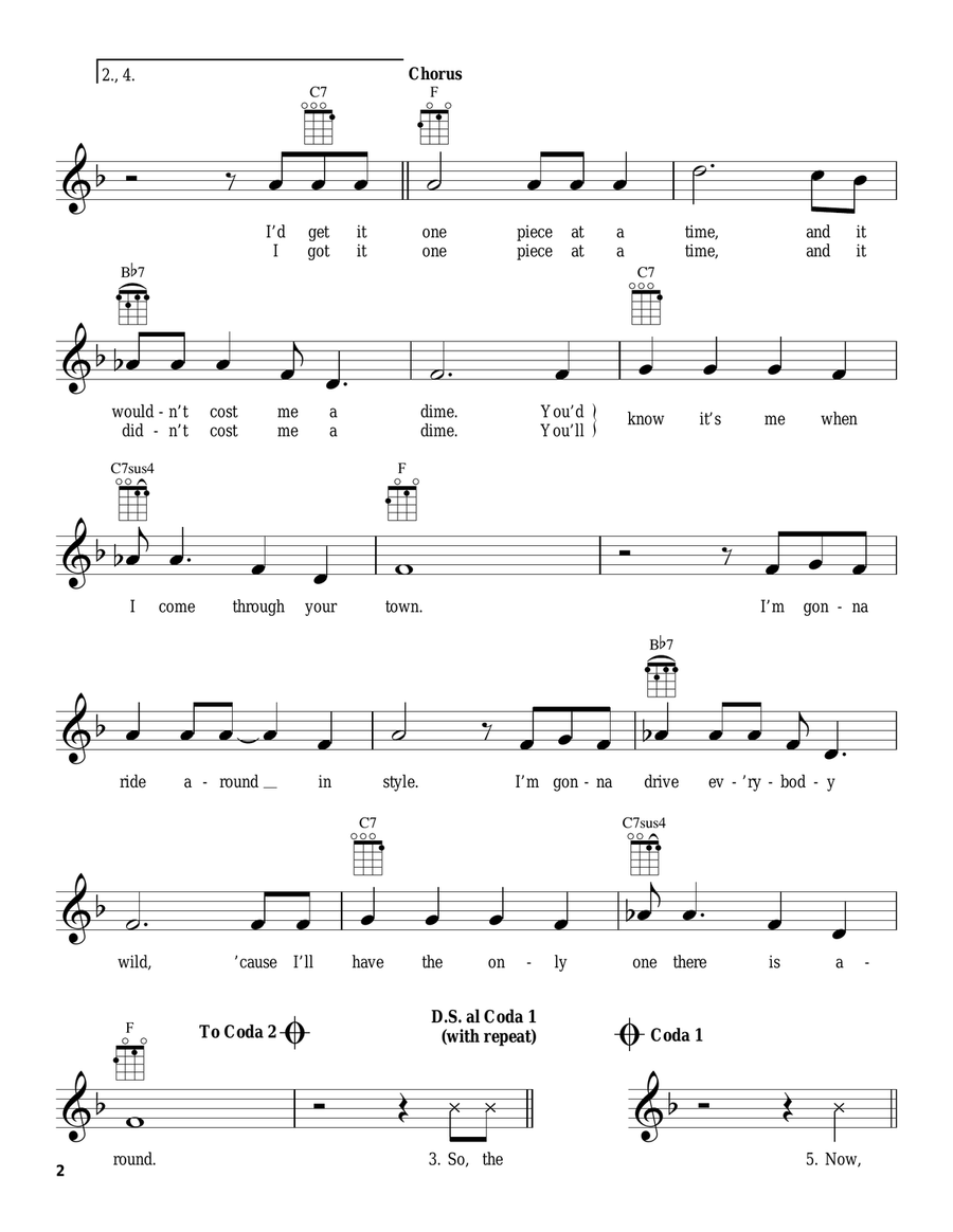 One Piece At A Time One Piece At A Time Ukulele scores gallery preview page 2