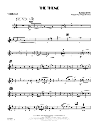 The Theme - Tenor Sax 1