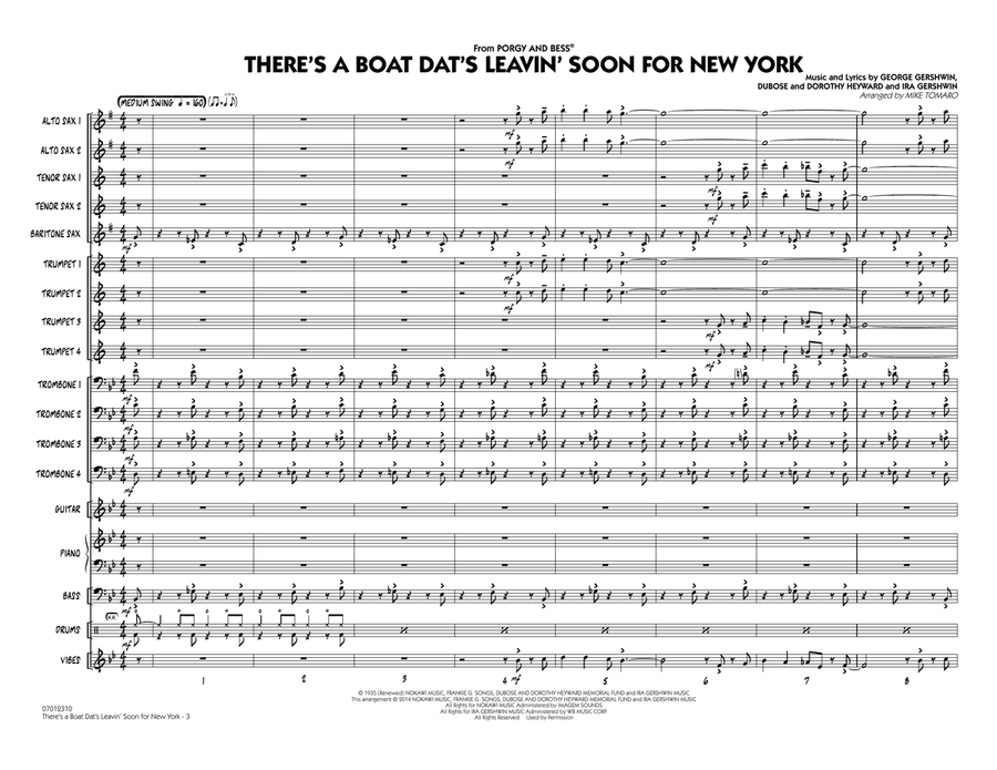 There's a Boat Dat's Leavin' Soon for New York (from Porgy & Bess) - Conductor Score (Full Score) Jazz Ensemble scores gallery preview page 2