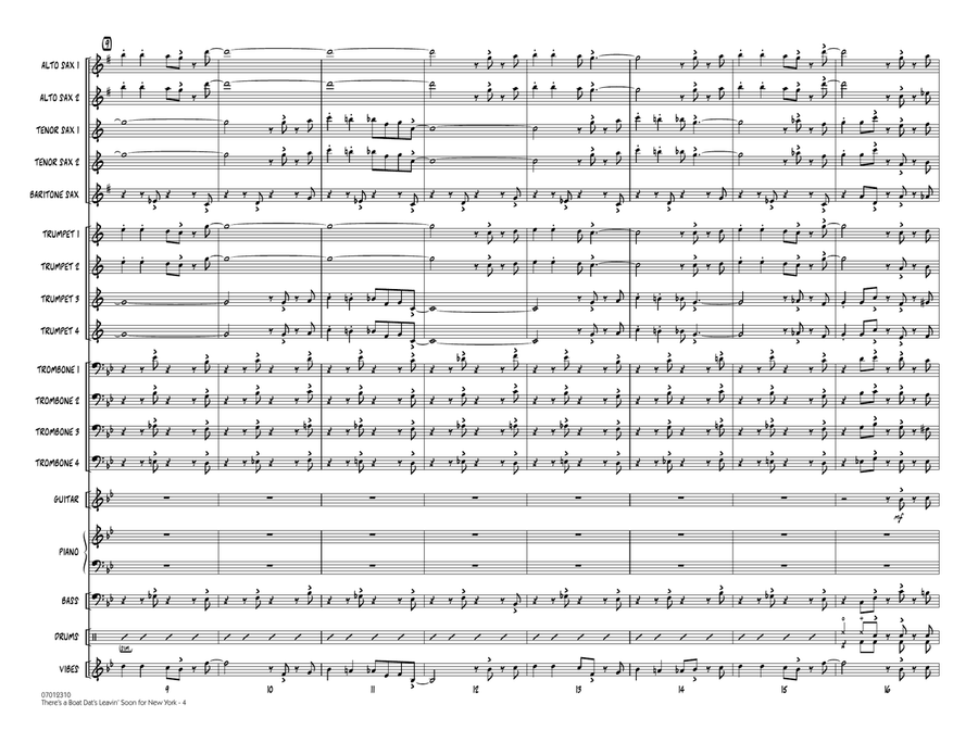 There's a Boat Dat's Leavin' Soon for New York (from Porgy & Bess) - Conductor Score (Full Score) Jazz Ensemble scores gallery preview page 3