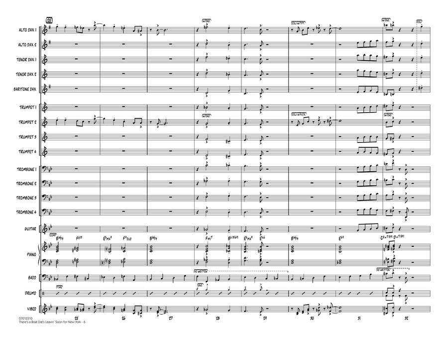 There's a Boat Dat's Leavin' Soon for New York (from Porgy & Bess) - Conductor Score (Full Score) Jazz Ensemble scores gallery preview page 5