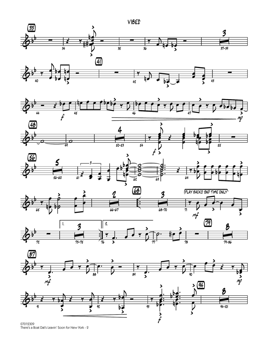 There's a Boat Dat's Leavin' Soon for New York (from Porgy & Bess) - Vibes Jazz Ensemble scores gallery preview page 2