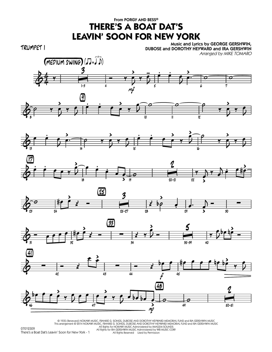 There's a Boat Dat's Leavin' Soon for New York (from Porgy & Bess) - Trumpet 1 Jazz Ensemble scores gallery preview page 1