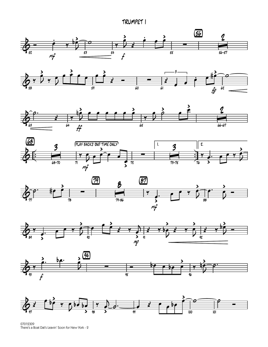 There's a Boat Dat's Leavin' Soon for New York (from Porgy & Bess) - Trumpet 1 Jazz Ensemble scores gallery preview page 2