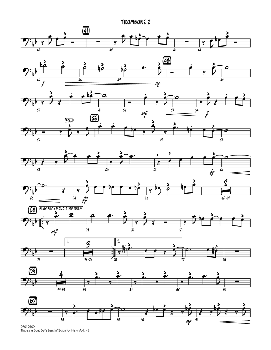 There's a Boat Dat's Leavin' Soon for New York (from Porgy & Bess) - Trombone 2 Jazz Ensemble scores gallery preview page 2
