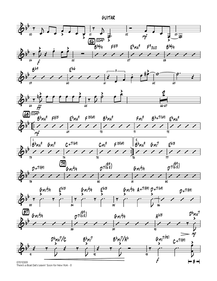 There's a Boat Dat's Leavin' Soon for New York (from Porgy & Bess) - Guitar Jazz Ensemble scores gallery preview page 2