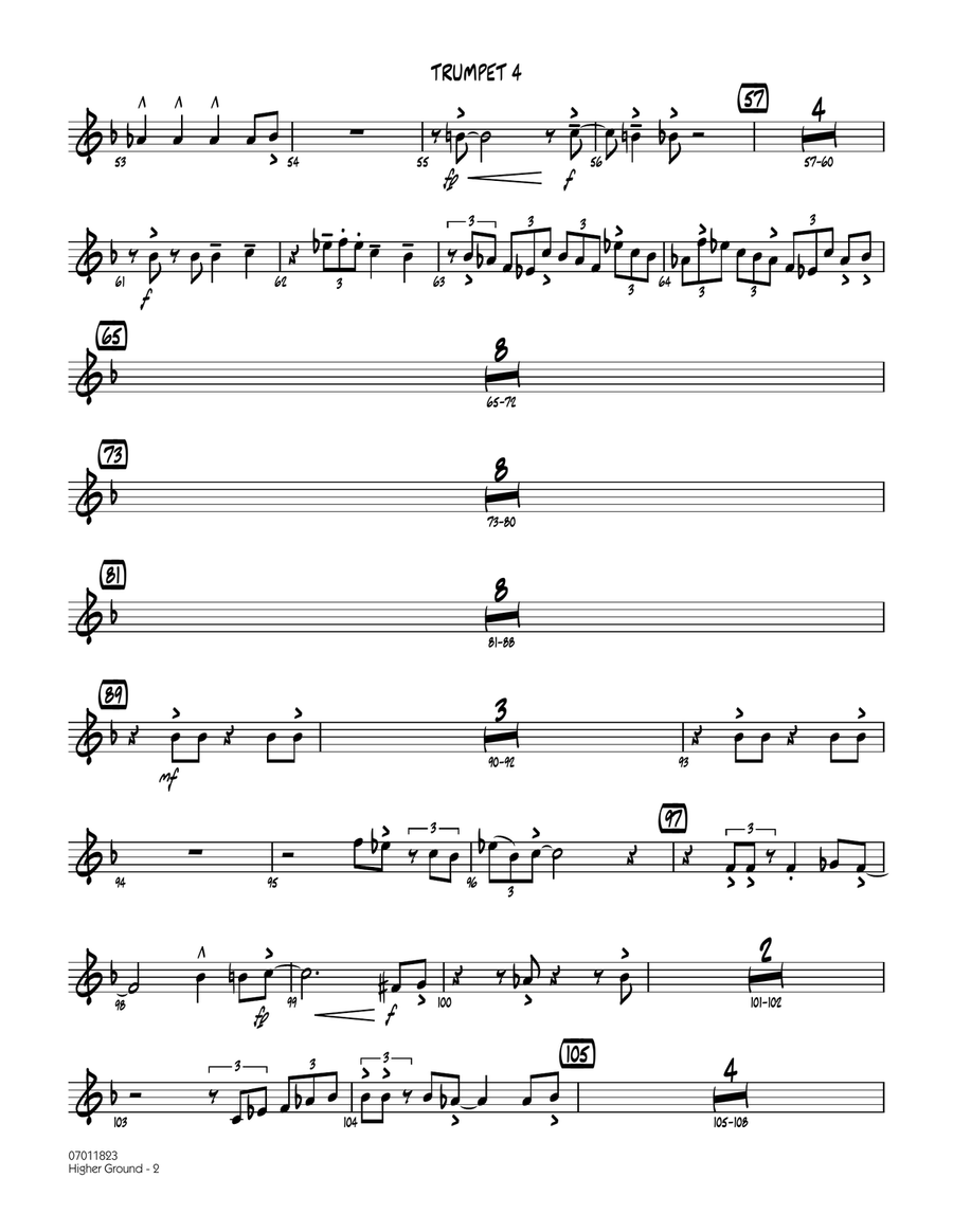 Higher Ground - Trumpet 4 Jazz Ensemble scores gallery preview page 2