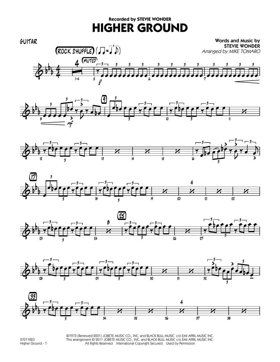 Higher Ground - Guitar Higher Ground - Guitar Jazz Ensemble scores gallery preview page 1