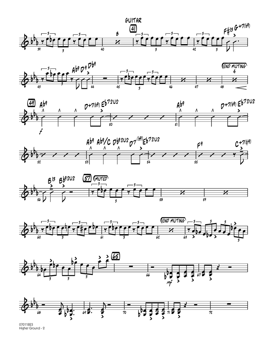 Higher Ground - Guitar Higher Ground - Guitar Jazz Ensemble scores gallery preview page 2