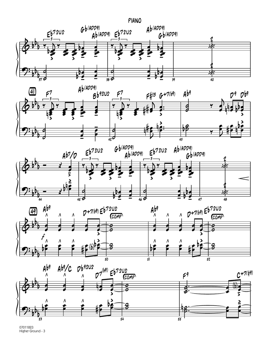 Higher Ground - Piano Higher Ground - Piano Jazz Ensemble scores gallery preview page 3