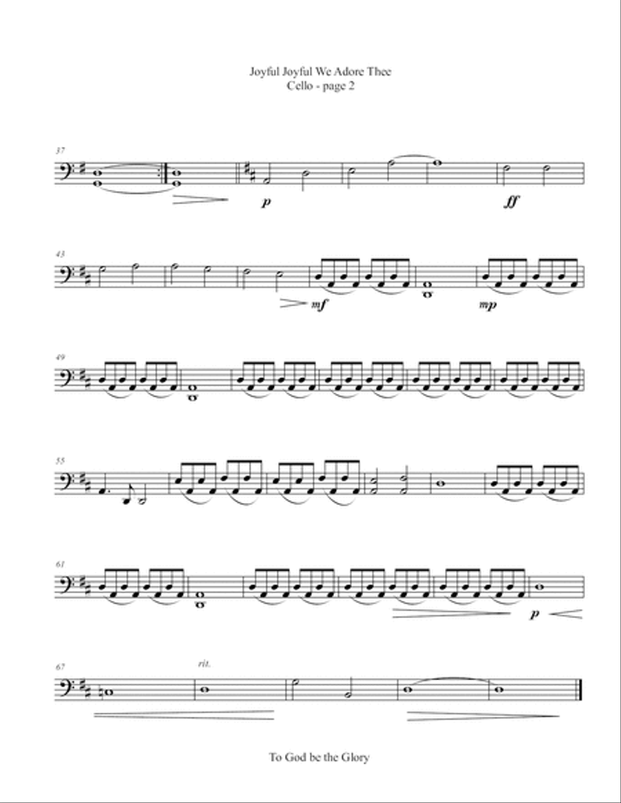 Joyful Joyful We Adore Thee (Ode to Joy) String Quartet scores gallery preview page 6