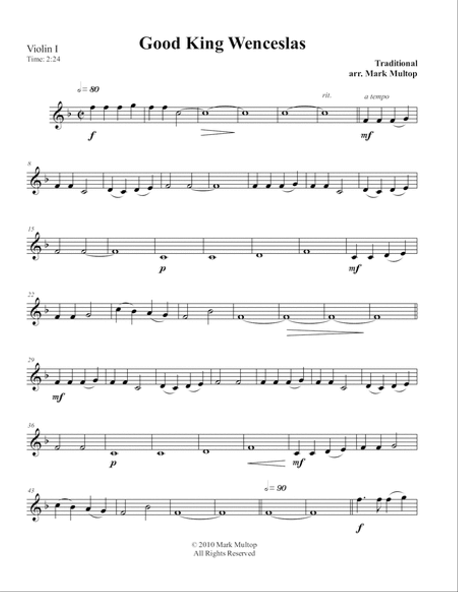 Good King Wenceslas String Quartet scores gallery preview page 3
