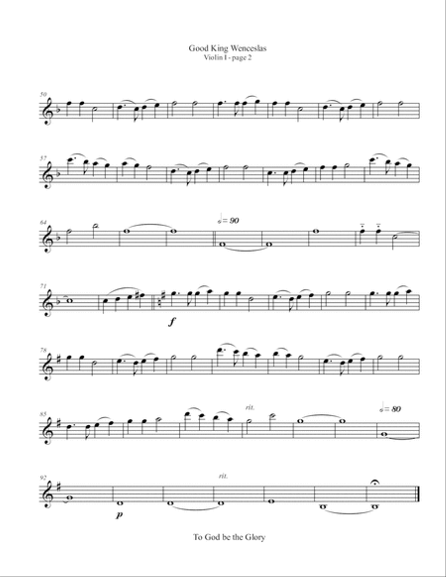 Good King Wenceslas String Quartet scores gallery preview page 4