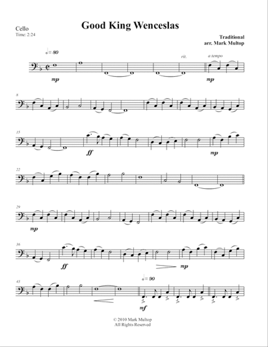 Good King Wenceslas String Quartet scores gallery preview page 5