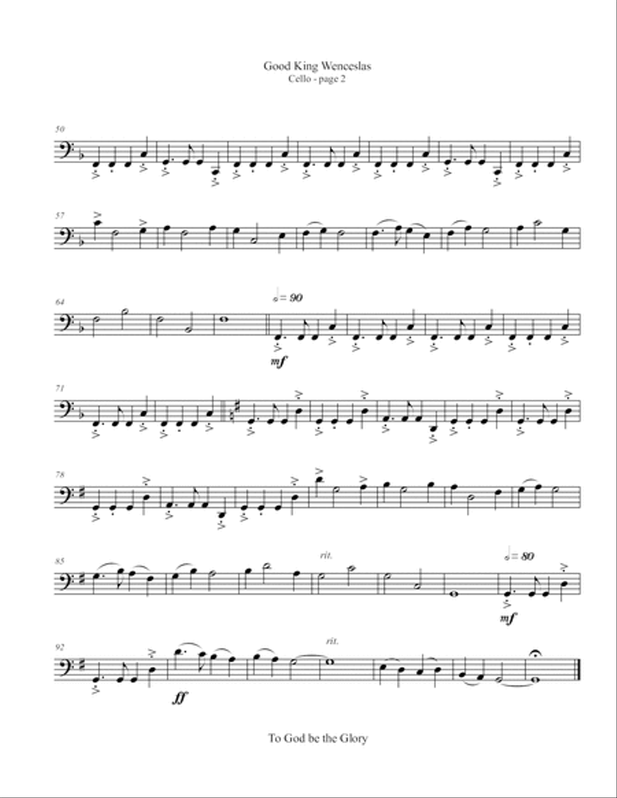 Good King Wenceslas String Quartet scores gallery preview page 6