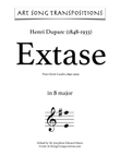 DUPARC: Extase (transposed to B major)