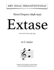 DUPARC: Extase (transposed to C major)