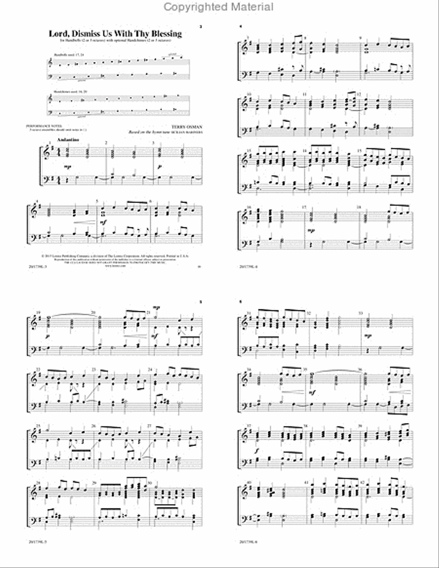 Lord, Dismiss Us With Thy Blessing 3-Octaves scores gallery preview page 2