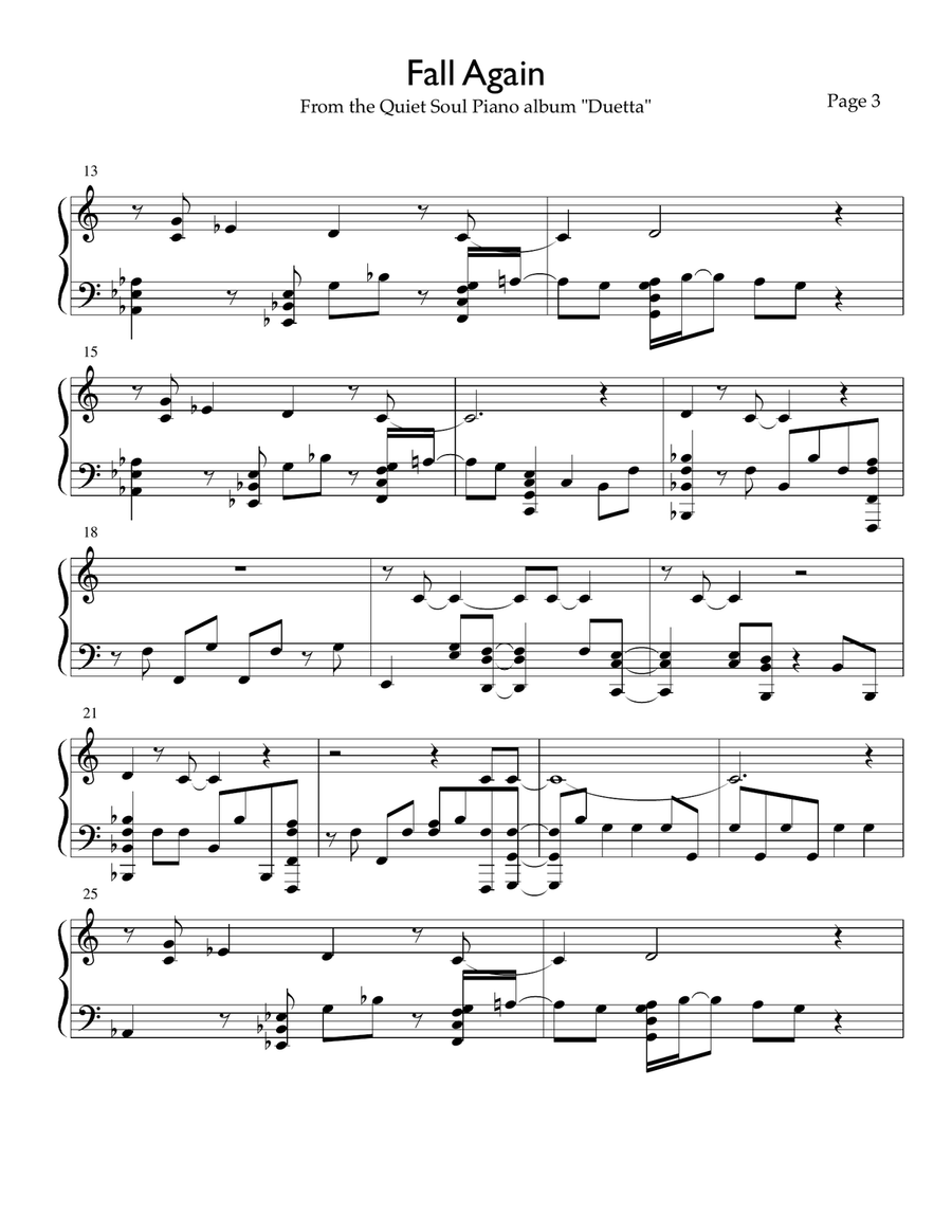 Fall Again Fall Again Piano Solo scores gallery preview page 2