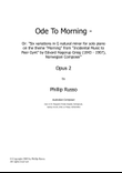 Ode to Morning, Op.2 - Six Variations in G minor for solo piano on the theme 