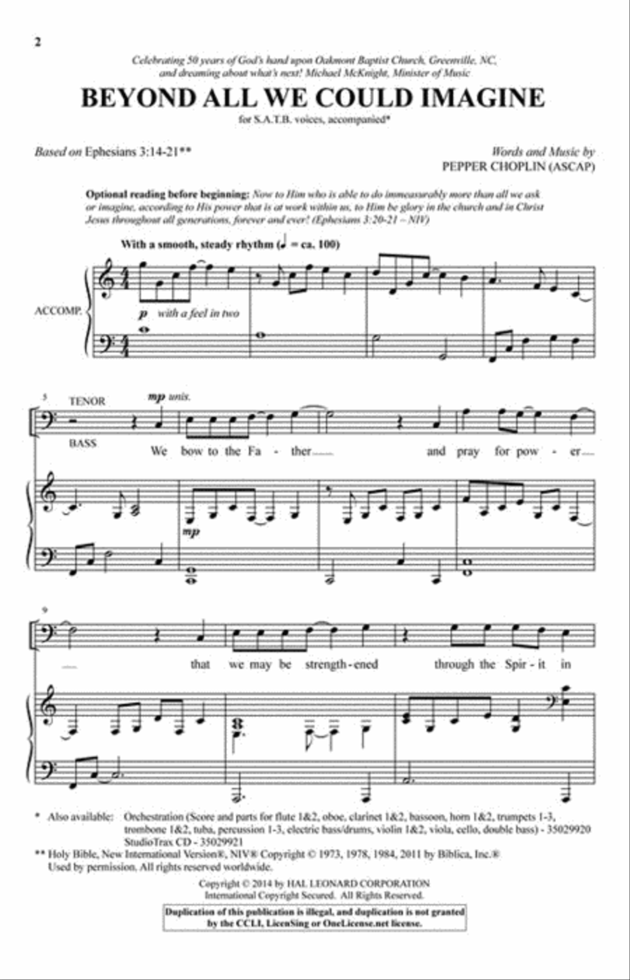 Beyond All We Could Imagine 4-Part scores gallery preview page 2