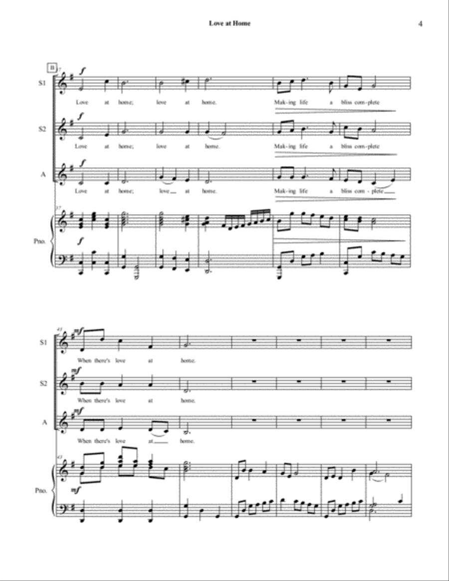 Love at Home SSA SSA scores gallery preview page 4