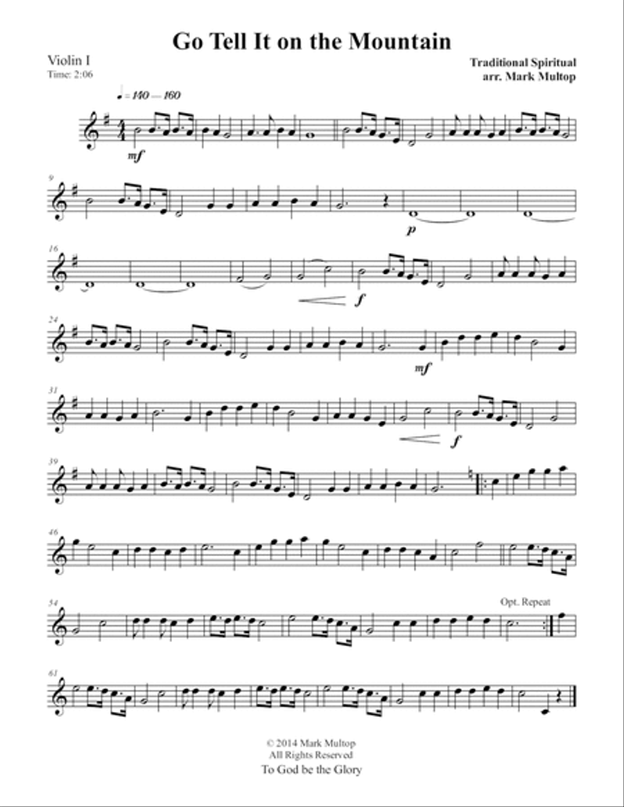 Go Tell It on the Mountain String Quartet scores gallery preview page 3