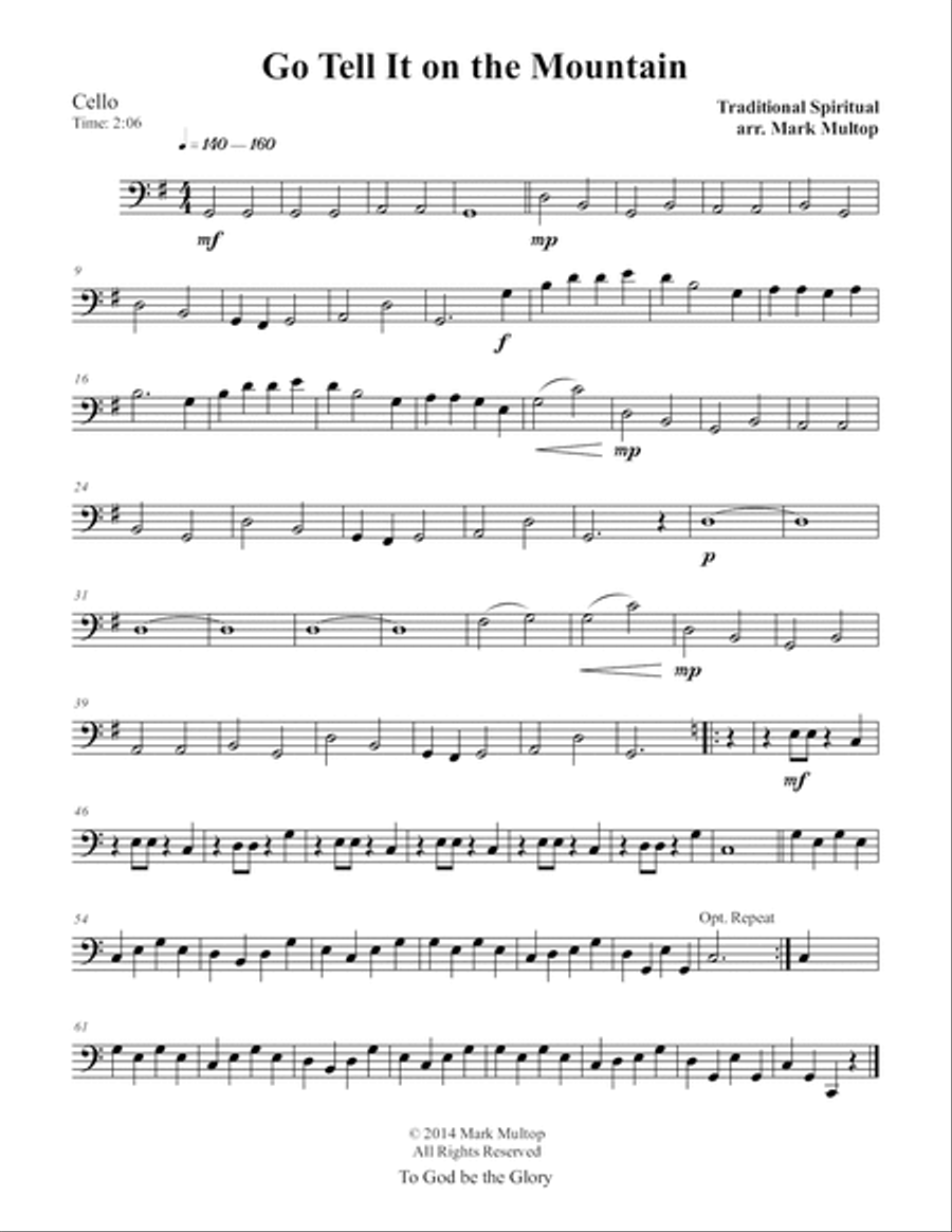 Go Tell It on the Mountain String Quartet scores gallery preview page 4