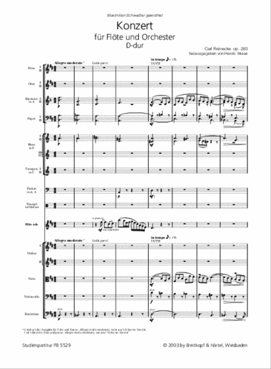 Flute Concerto in D major Op. 283 Orchestra scores gallery preview page 2