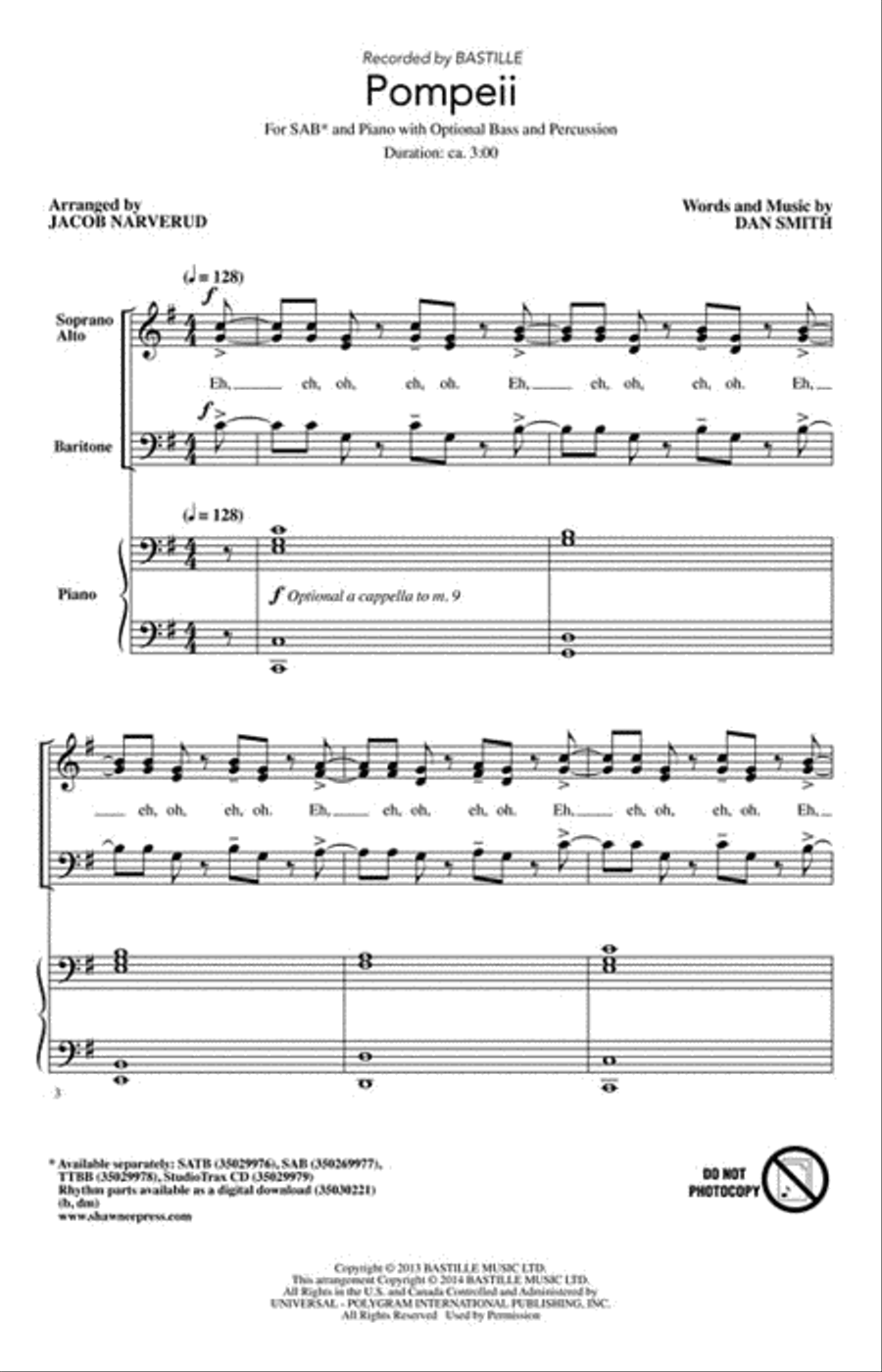 Pompeii Pompeii 3-Part scores gallery preview page 2