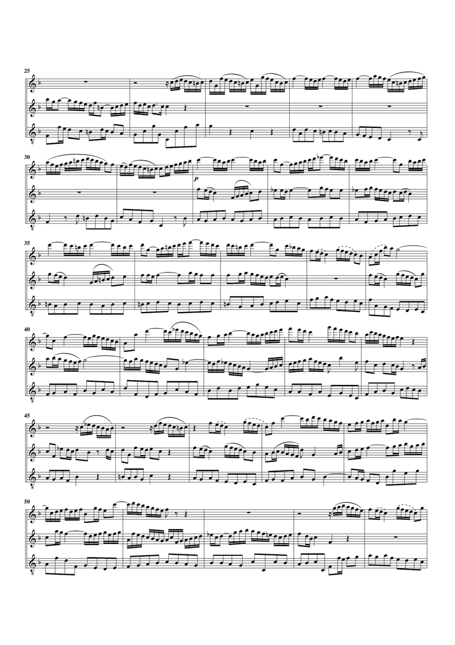 Aria: Endlich, endlich, wird mein Joch from Cantata BWV 56 (arrangement for 3 recorders Recorder scores gallery preview page 3