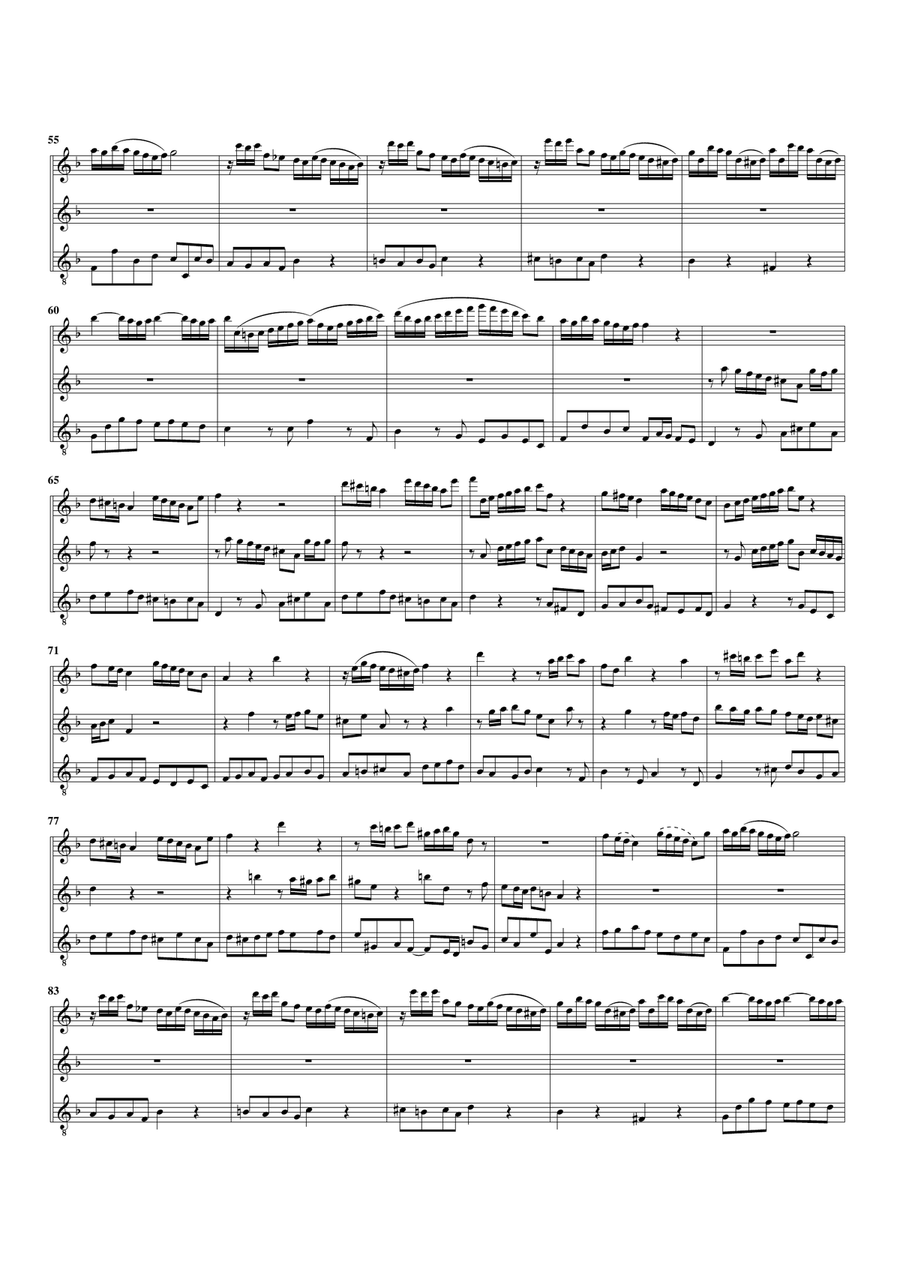 Aria: Endlich, endlich, wird mein Joch from Cantata BWV 56 (arrangement for 3 recorders Recorder scores gallery preview page 4