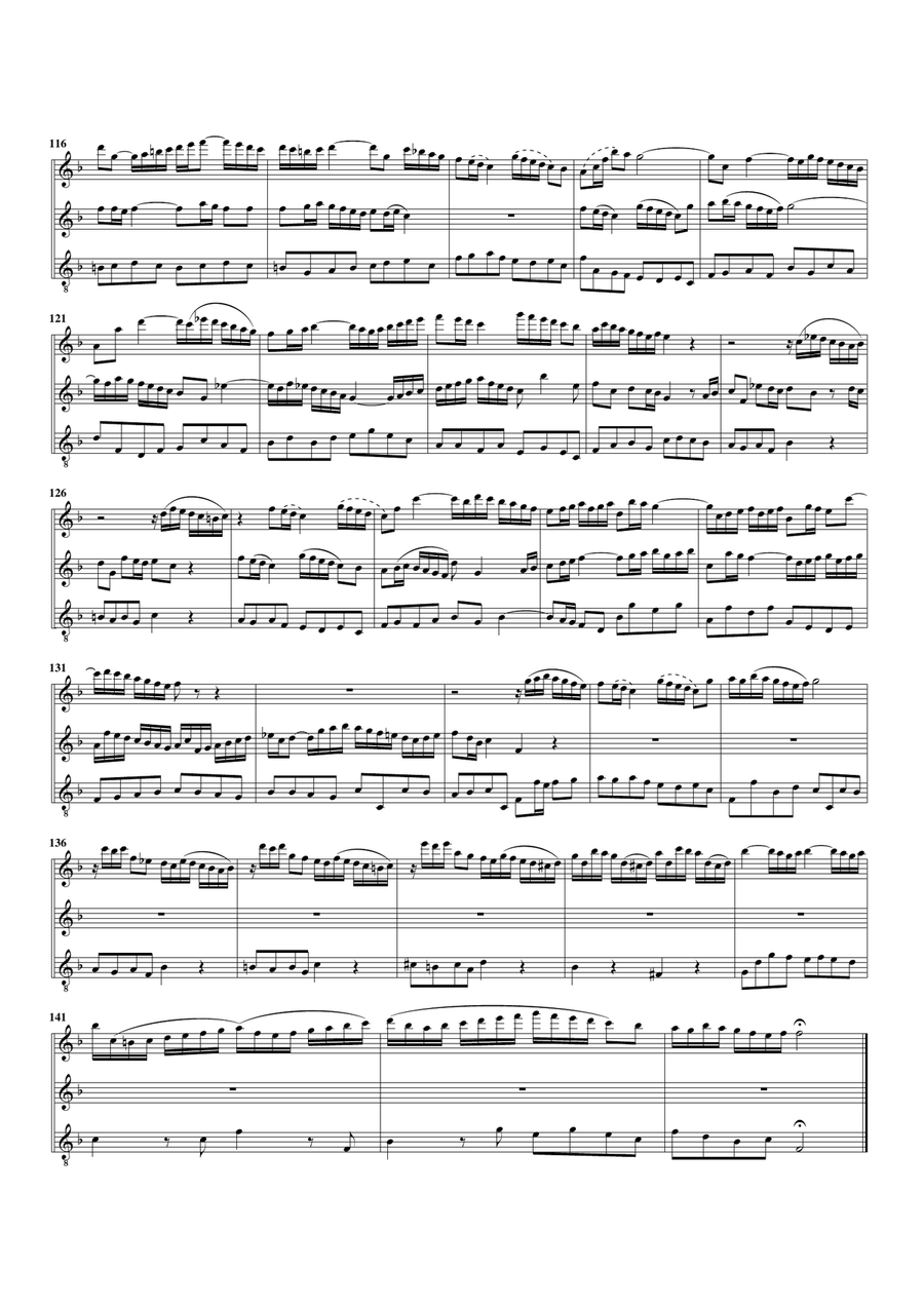 Aria: Endlich, endlich, wird mein Joch from Cantata BWV 56 (arrangement for 3 recorders Recorder scores gallery preview page 6