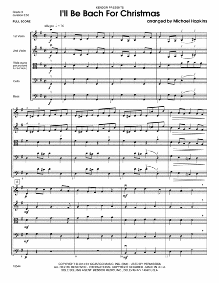I'll Be Bach For Christmas - Full Score Orchestra scores gallery preview page 2