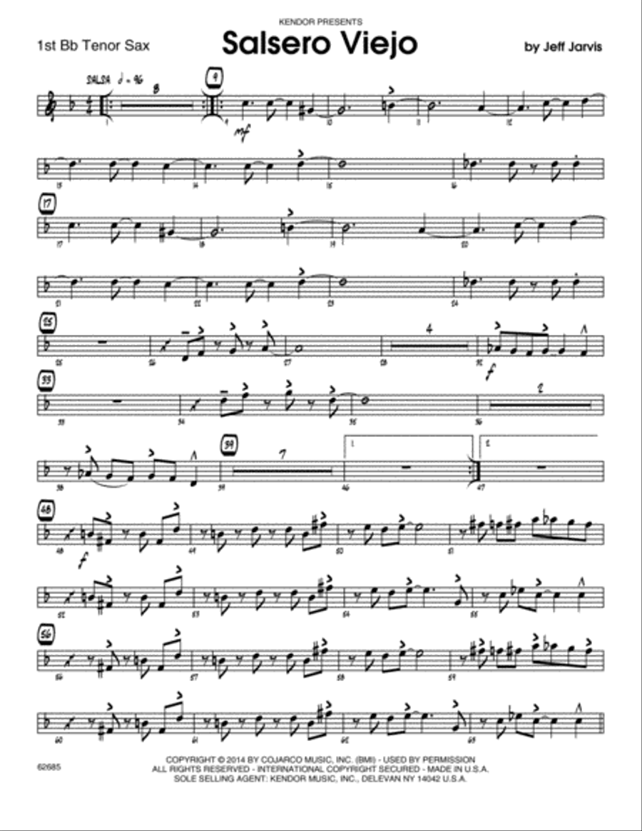 Salsero Viejo - 1st Bb Tenor Saxophone Tenor Saxophone scores gallery preview page 1